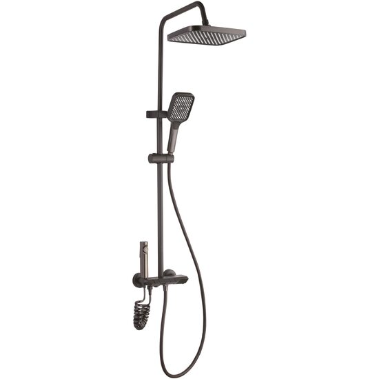 Set dus cu Afisaj Digital Freddo SN-5022NG, 4 Setari Dus, Pulverizator dus Detasabil, Efect de Ploaie, Metal-Zinc, Gri