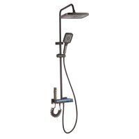 Set dus cu Afisaj Digital Freddo SN-5024NG, 4 Setari Dus, Pulverizator dus Detasabil, Efect de Ploaie, Metal-Zinc, Gri