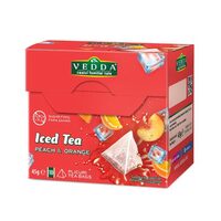 Ceai rece "Iced Tea" cu Piersici si Portocale fara zahar, fara calorii, 10 plicuri piramida, 45gr, Vedda