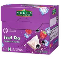 Ceai rece "Iced Tea" cu Fructe de Padure fara zahar, fara calorii, 10 plicuri piramida, 45gr, Vedda