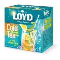 Ceai Loyd Cold Infusion Tea Lemon&Lime&Mint, 12 plicuri