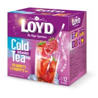 Ceai Loyd Cold Infusion Tea Strawberry & Raspberry, 12 plicuri