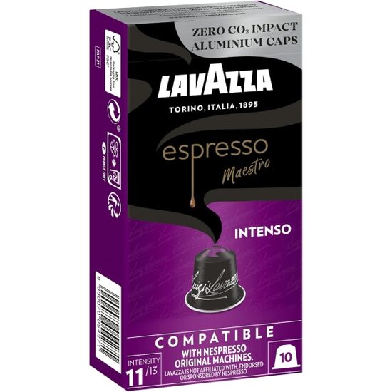 Cafea capsule Lavazza Intenso, compatibile Nespresso, aluminiu, 10x5,7g