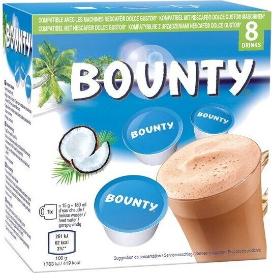 Capsule compatibile Nescafe Dolce Gusto ciocolata calda Bounty, 8 capsule,120g