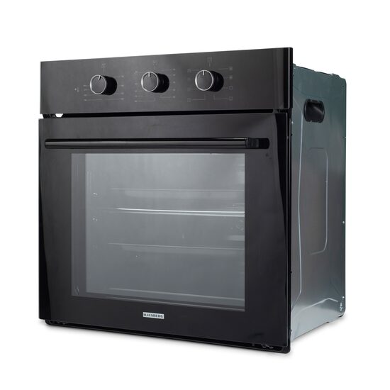 Cuptor incorporabil electric Hausberg HB-8044NG, 58L, 1600W, 8+1 programe, turbo ventilator, timer, email, sticla, gratar, 2 tavi