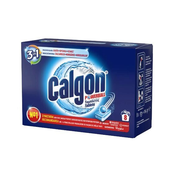 Tablete anticalcar 3in1 Calgon Powerball 8 bucati