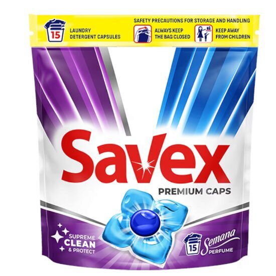 Detergent Capsule Savex Semana Perfume, 15 Capsule