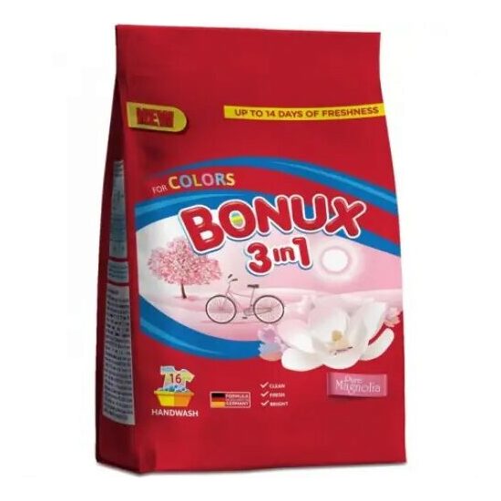 Detergent Bonux manual 3 in 1 Pure Magnolia, 16 spalari, 900g