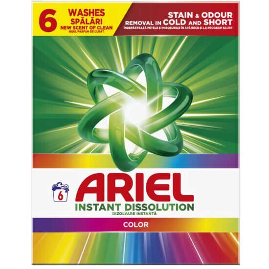 Detergent de rufe automat Ariel Instant Dissolution Color, 6 spalari, 390 g