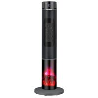 Semineu Electric Digital Tip Turn HAUSBERG HB-8228NG, 2000 W, Efect de Flacără, Protecție la Răsturnare, Termostat, Telecomandă, Negru