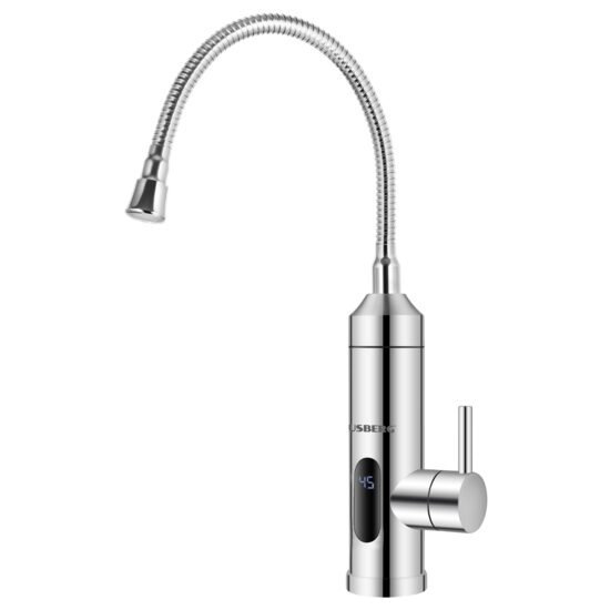 Incalzitor instant de apa Hausberg HB-F5017, 3600W, Afisaj LED, Inox 304, Furtun flexibil, Termostat 60°C, IPx4