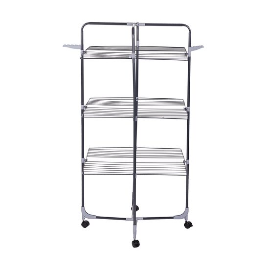Uscator de rufe cu 3 nivele Ertone MN98U, pliabil cu suport de umerase, suporta 30 kg rufe, Inox