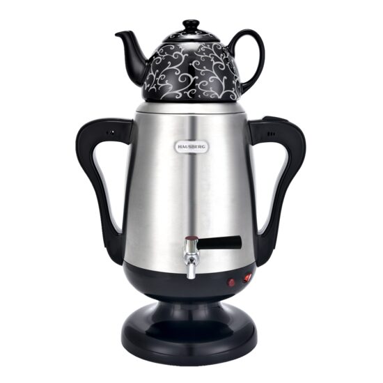 Set Samovar Electric,Ceainic Hausberg HB-3644IN, 3.5L,0.8L,Putere 2000W, Argintiu