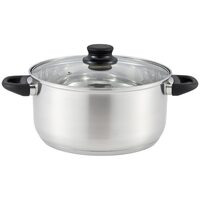 Oala inox 26cm Hausberg HB-H EKO 786 cu capac sticla inductie