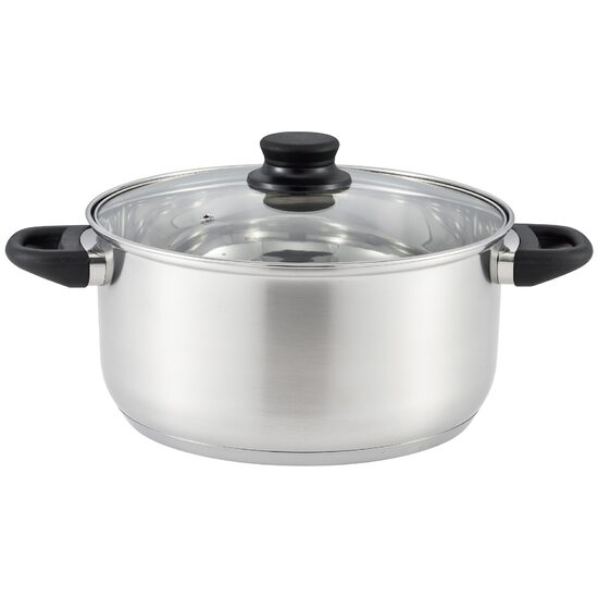 Oala inox 26cm Hausberg HB-H EKO 786 cu capac sticla inductie