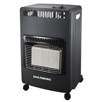 Soba pe gaz GPL Hausberg HB-1021NG, aprindere piezo-electrica, 3 placi de incalzire ceramic putere totala 4.2kW, sistem de oprire automata a gazului, Negru
