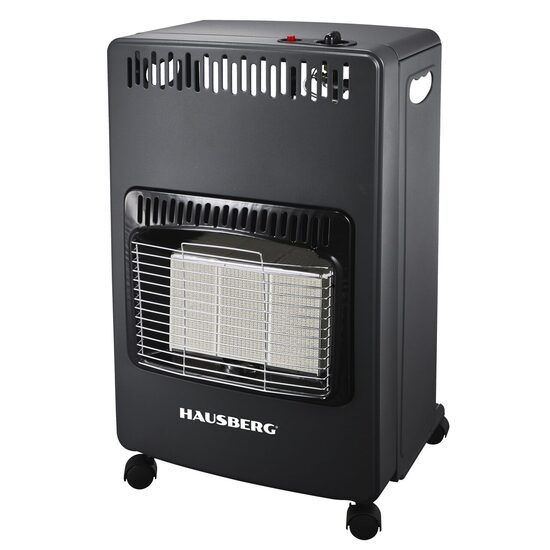 Soba pe gaz GPL Hausberg HB-1021NG, aprindere piezo-electrica, 3 placi de incalzire ceramic putere totala 4.2kW, sistem de oprire automata a gazului, Negru