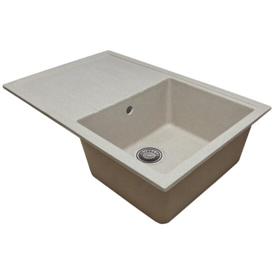 Chiuveta bucatarie Hausberg Elmy SN9035DR-BEJ, granit-compozit, bej, 1 cuva dreapta, 78 x 50 cm