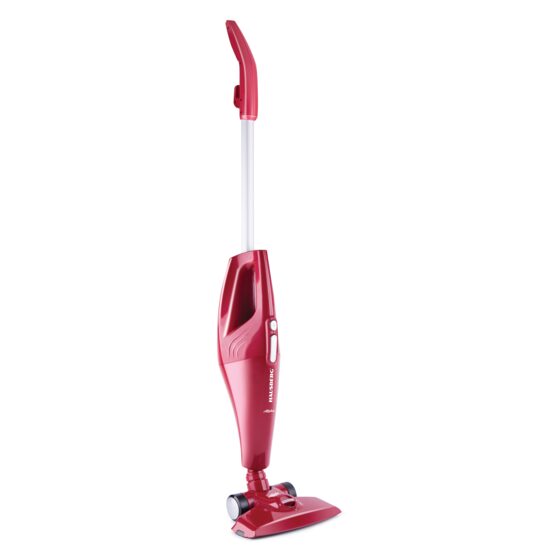 Aspirator vertical de mana HAUSBERG HB-2827RS 2 in 1, fara sac, aspirare uscata, filtru textil lavabil, 1.2 l, 800 W, rosu