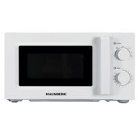 Cuptor cu microunde HAUSBERG HB-8008AB, 20 litri, intrare 1100 W, iesire 700 W, 5 nivele de putere, control mecanic, termostat, timer 35 minute, functie dezghetare, lumina interioara, semnal sonor de terminare a programului, Alb